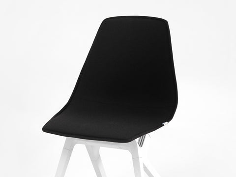 Black New Zealand Wool topper on a white noho move chair